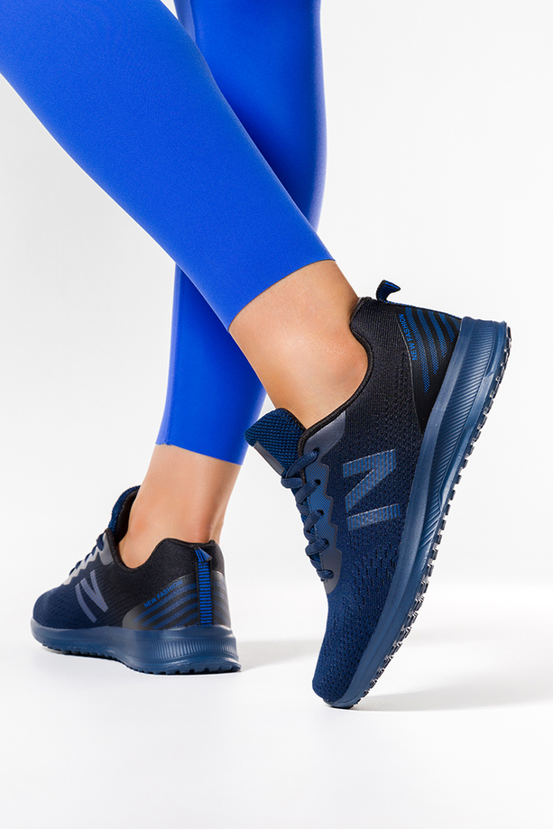 Granatowe sneakersy damskie buty sportowe sznurowane Casu B01-1
