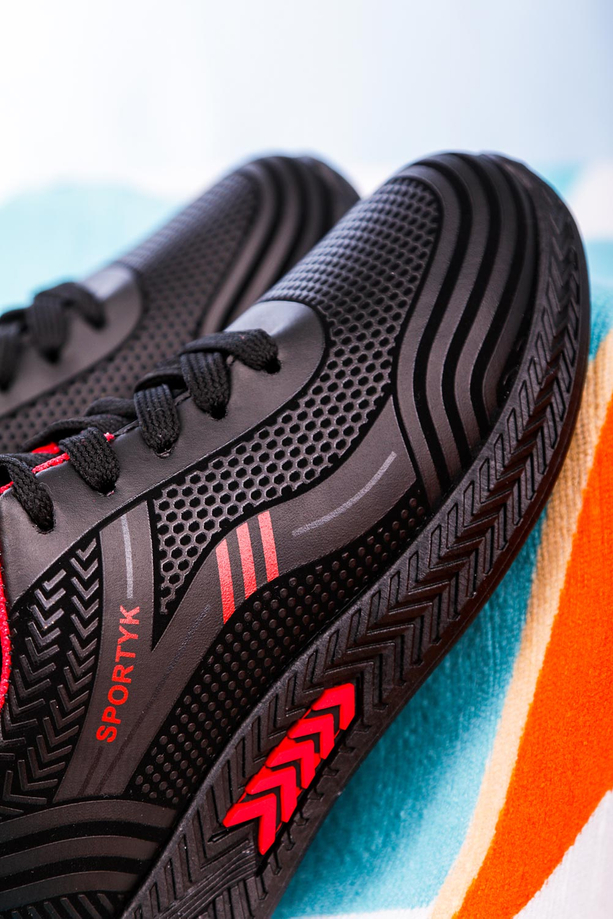Czarne buty sportowe sznurowane Casu 20Y02/R
