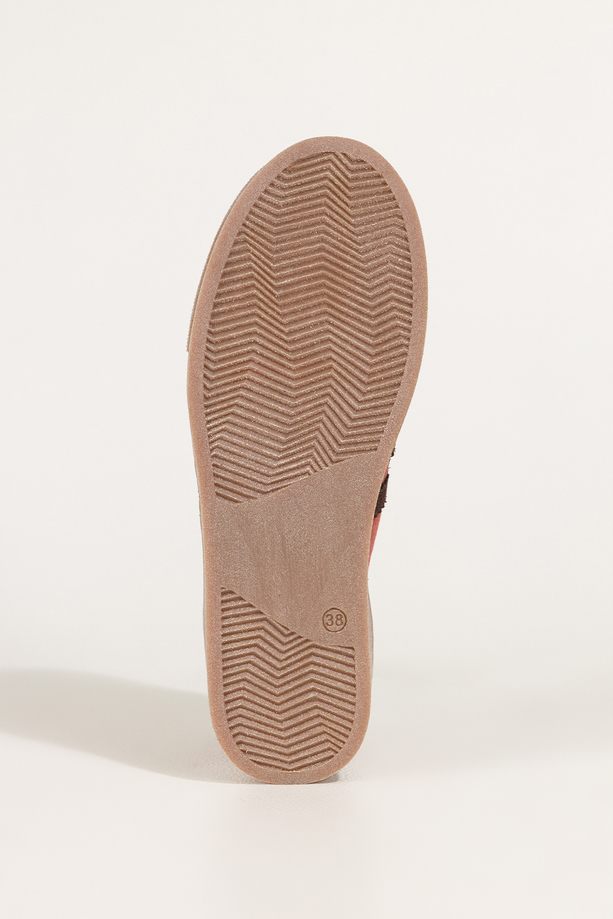 Rude sneakersy skórzane damskie buty sportowe na platformie z czekoladowymi wstawkami sznurowane PRODUKT POLSKI Casu M8707