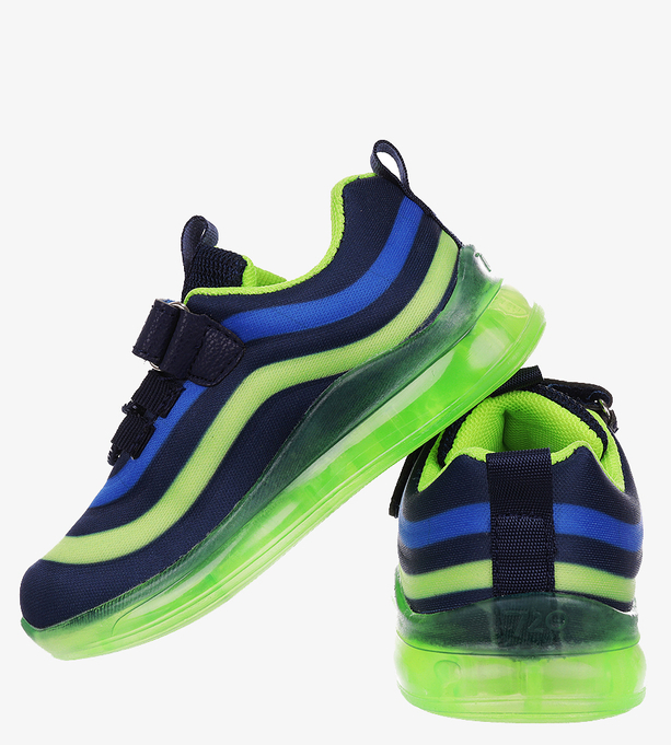 Granatowe buty sportowe na rzep Casu F-920