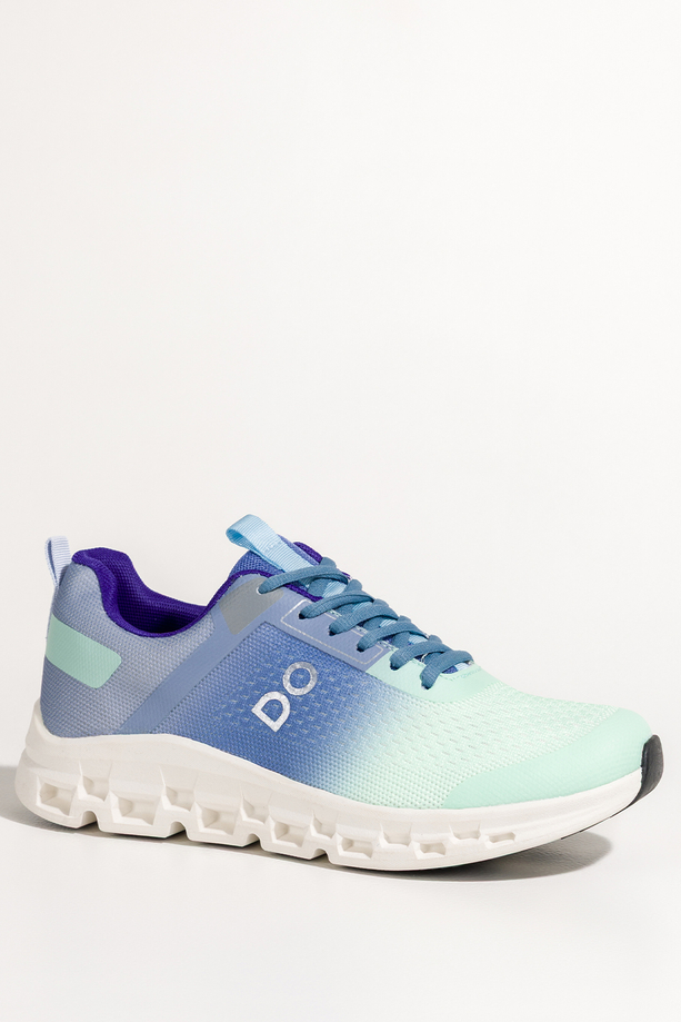 Zielone sneakersy damskie buty sportowe na siłownię cieniowane na białej podeszwie ze żłobieniami sznurowane Casu BC108
