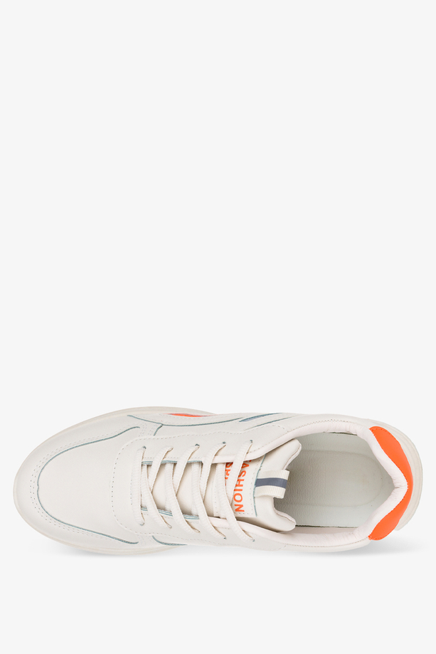 Kremowe buty sportowe sneakersy sznurowane Casu 20G16/BE
