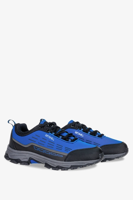 Niebieskie buty trekkingowe sznurowane softshell Casu A2003-5
