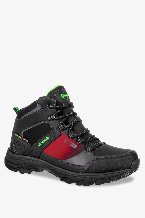 Czarne buty trekkingowe sznurowane softshell Badoxx MXC8290-W-R