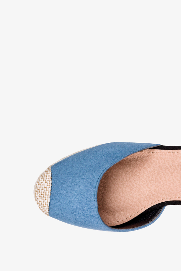 Niebieskie sandały espadryle na koturnie Casu N19-513