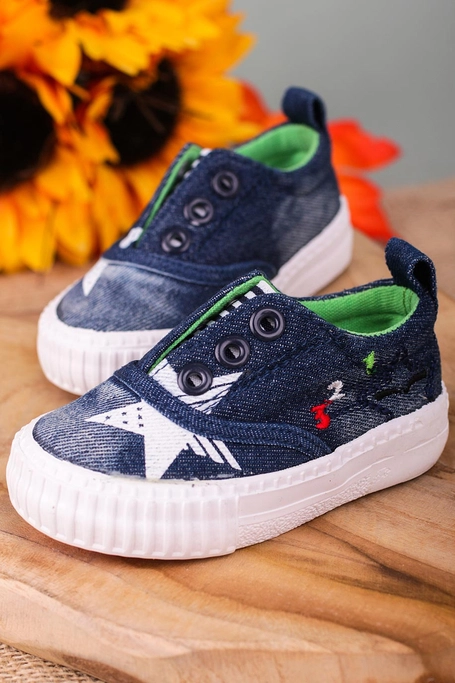 Granatowe trampki z gumką Casu 20O28/M