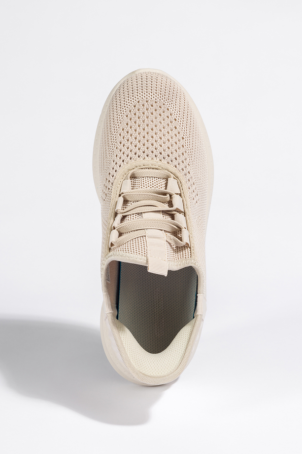 Beżowe buty sportowe damskie sneakersy sznurowane z perforacją Casu PDJ269-39