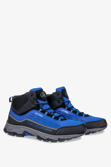 Niebieskie buty trekkingowe sznurowane softshell Casu A2005-5
