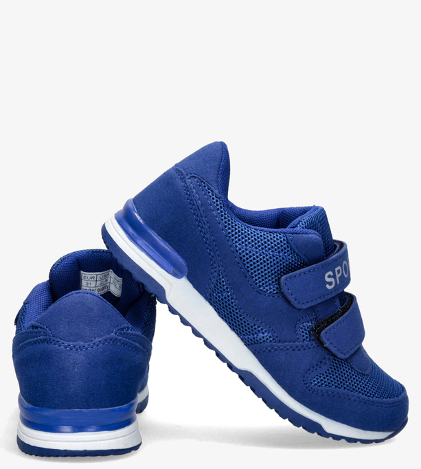Niebieskie buty sportowe na rzepy Casu HB-201D
