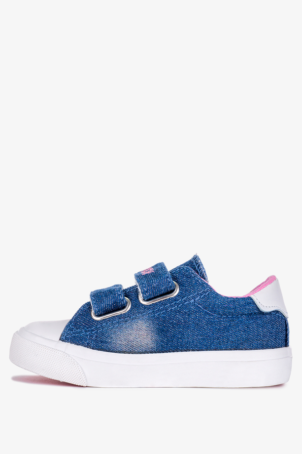 Niebieskie trampki jeansowe na rzepy Casu 11/4/21/M