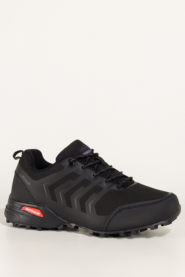 Czarne buty trekkingowe damskie buty sportowe softshell na bieżnikowanej podeszwie sznurowane Carla EY82976-8