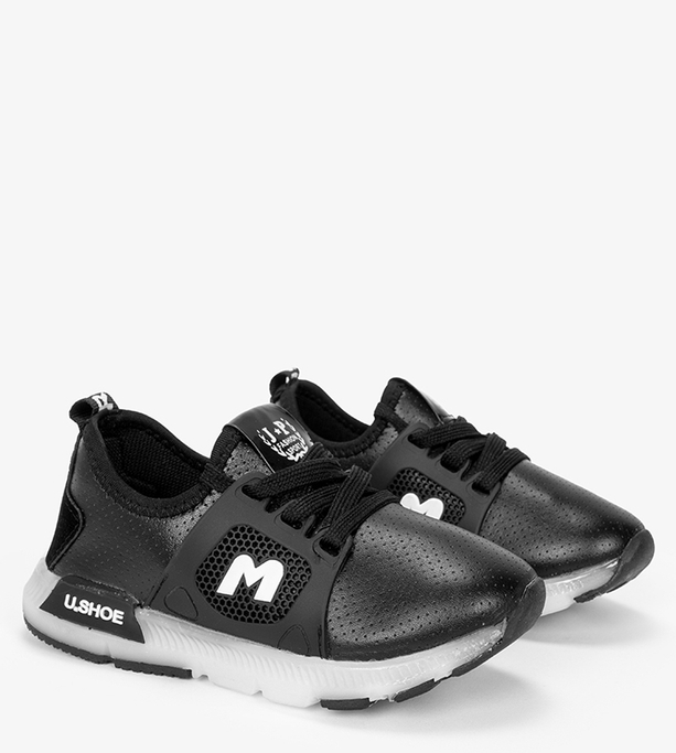 Czarne buty sportowe sznurowane Casu B331 /8